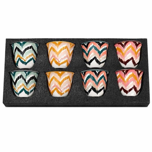 Boho Wave keramična čajna skodelica 8 kosov darilni set za čaj espresso
