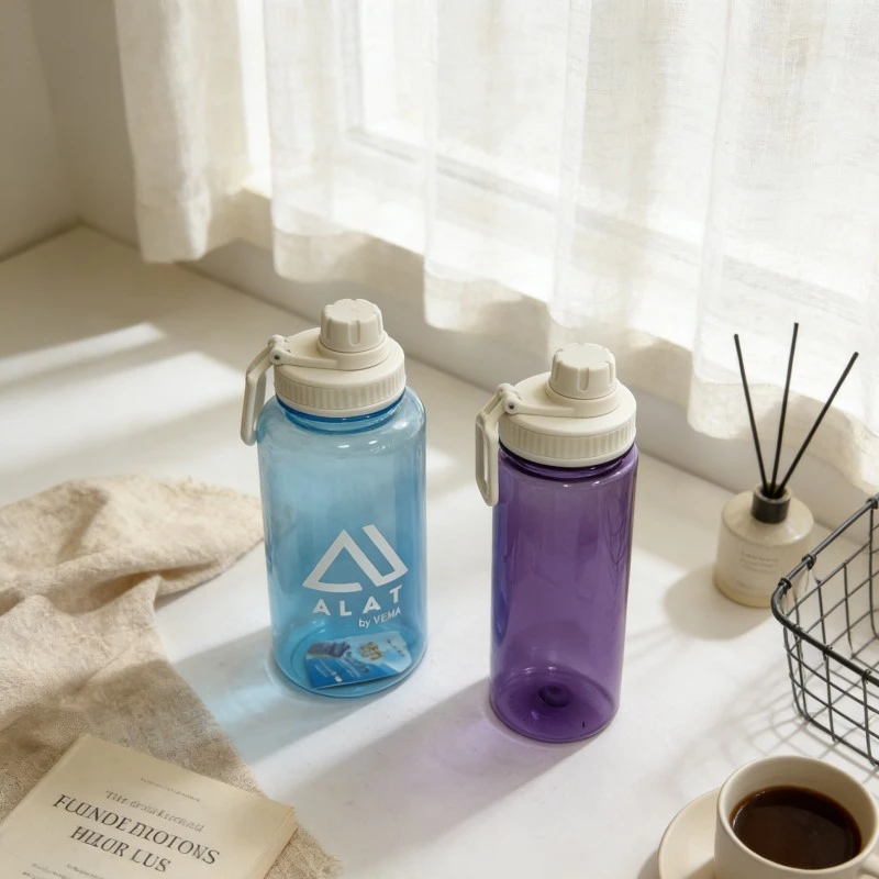 Large Capacity Transparent Plastic Sports Water Bottles