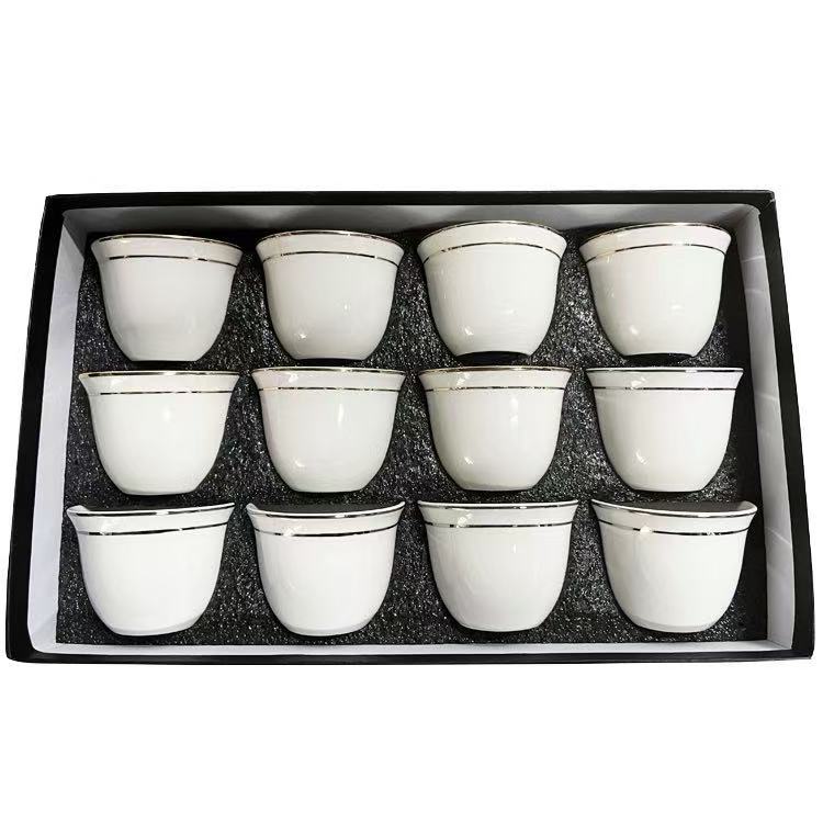 Čajna skodelica iz porcelana iz belega zlata za kitajsko čajno slovesnost